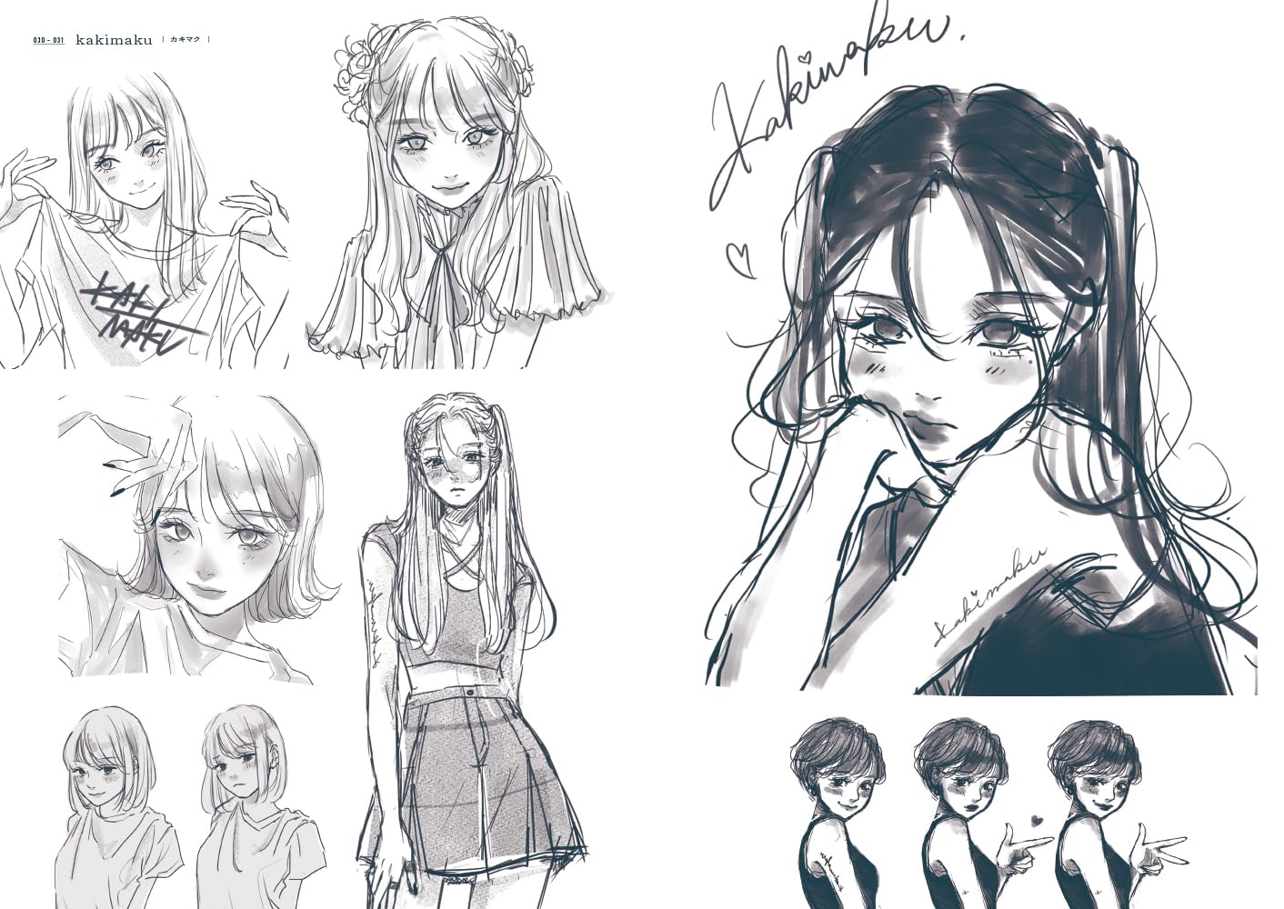 Rough Illustrations Before Coloring Artworks