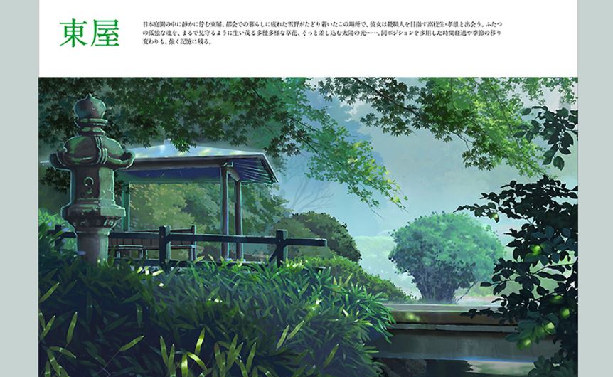 The Garden of Words Background Art Book /Makoto Shinkai