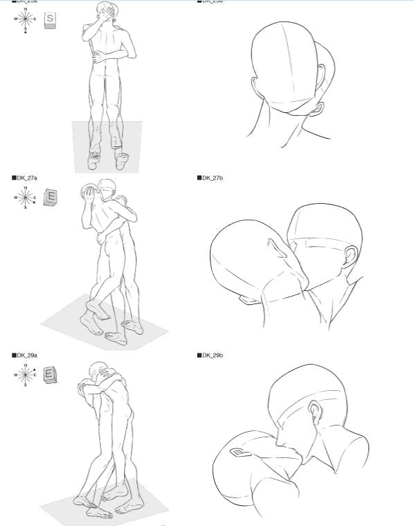 BL Pose Collection Kiss Scene Drawing Collection w/CD-ROM