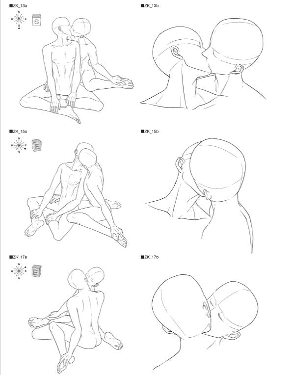 BL Pose Collection Kiss Scene Drawing Collection w/CD-ROM