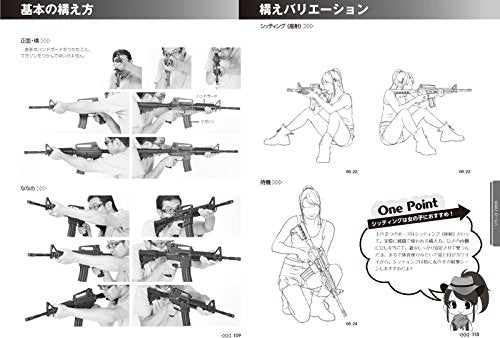 Handgun & Rifle Combat Pose Collection for Manga w/CD-ROM