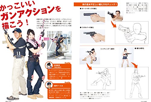 Handgun & Rifle Combat Pose Collection for Manga w/CD-ROM