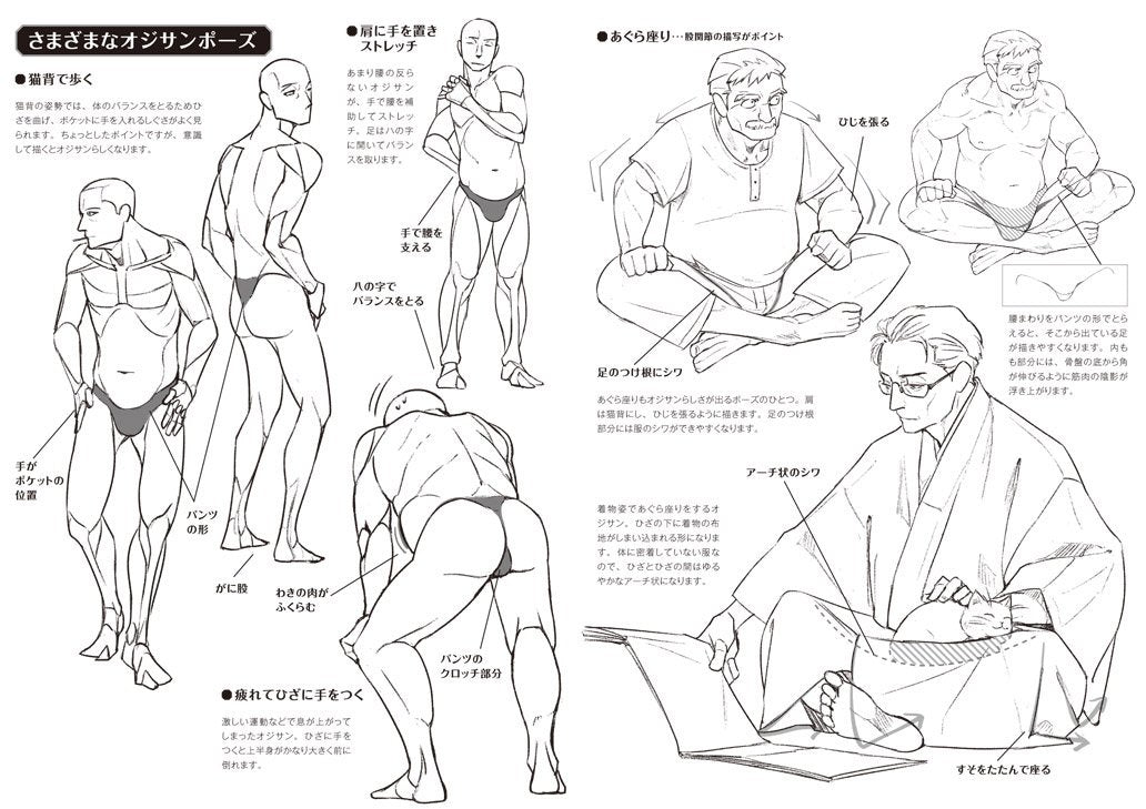 Middle Aged Man Drawing Techniques Face/Body