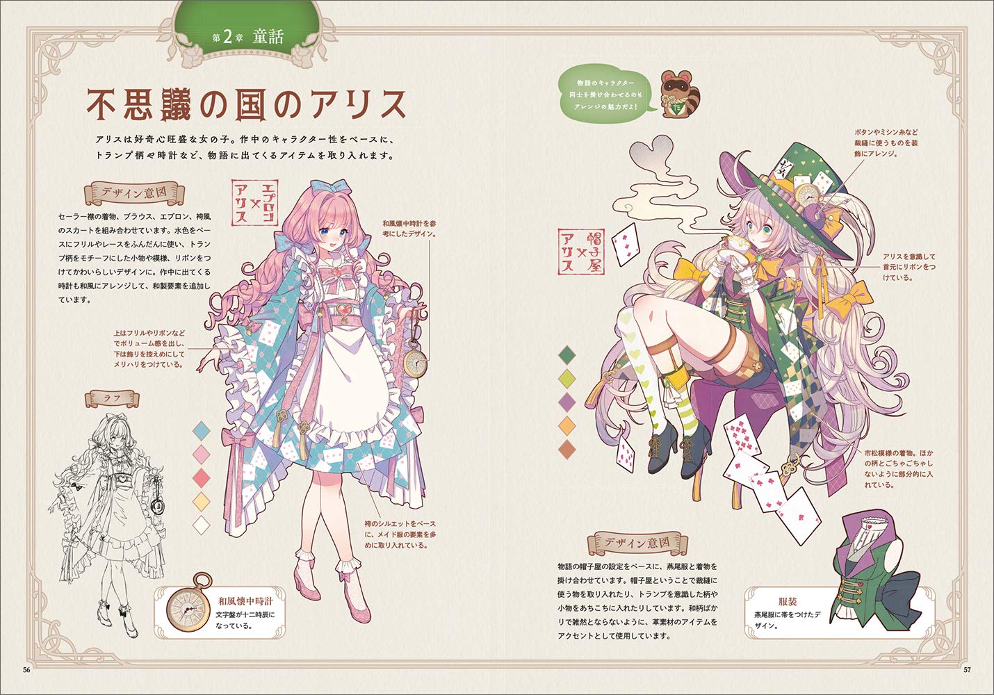 Girl in Retro Modern Kimono Character Design Book