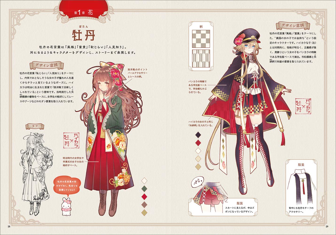 Girl in Retro Modern Kimono Character Design Book