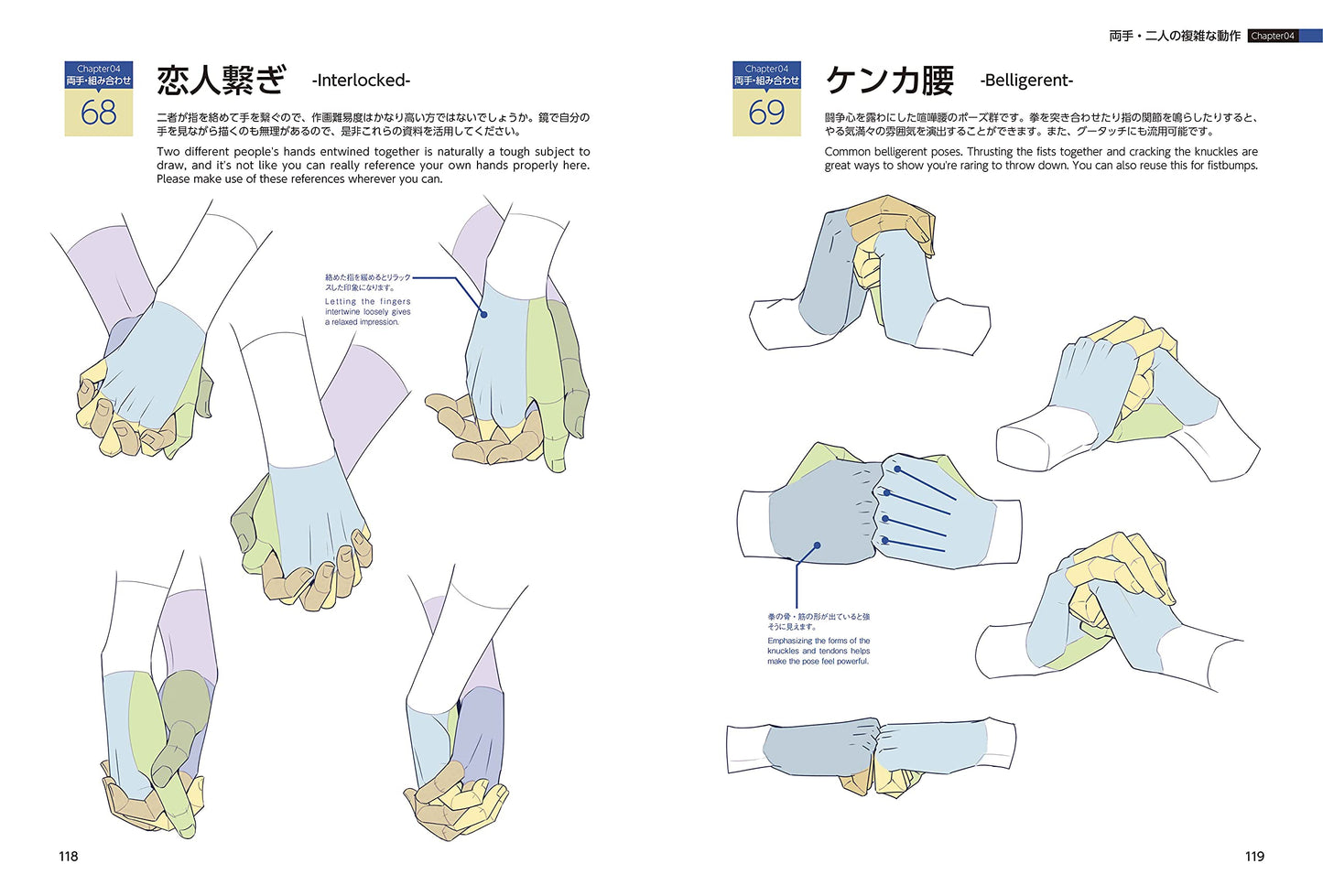 Practical Poses of The Hands WITH SIDE-BY-SIDE TRANSLATIONS