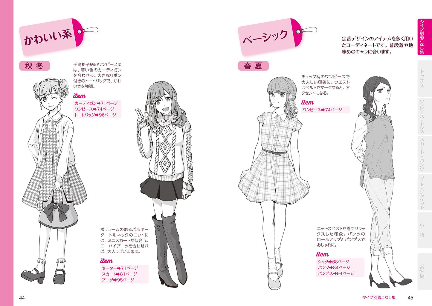 Manga Character Clothing Catalog for Girls