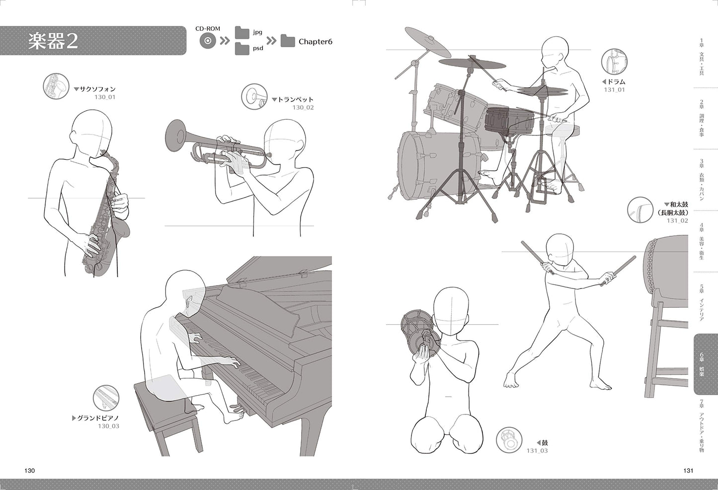 Illustration pose collection that can be used as a set with props w/CD-ROM