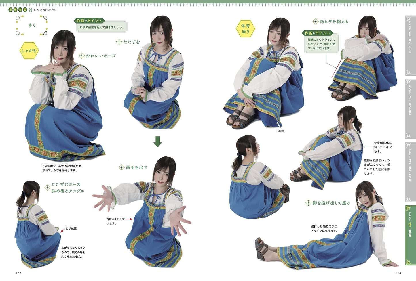 Folk Costume Pose & Motion Material Collection Useful for Drawing
