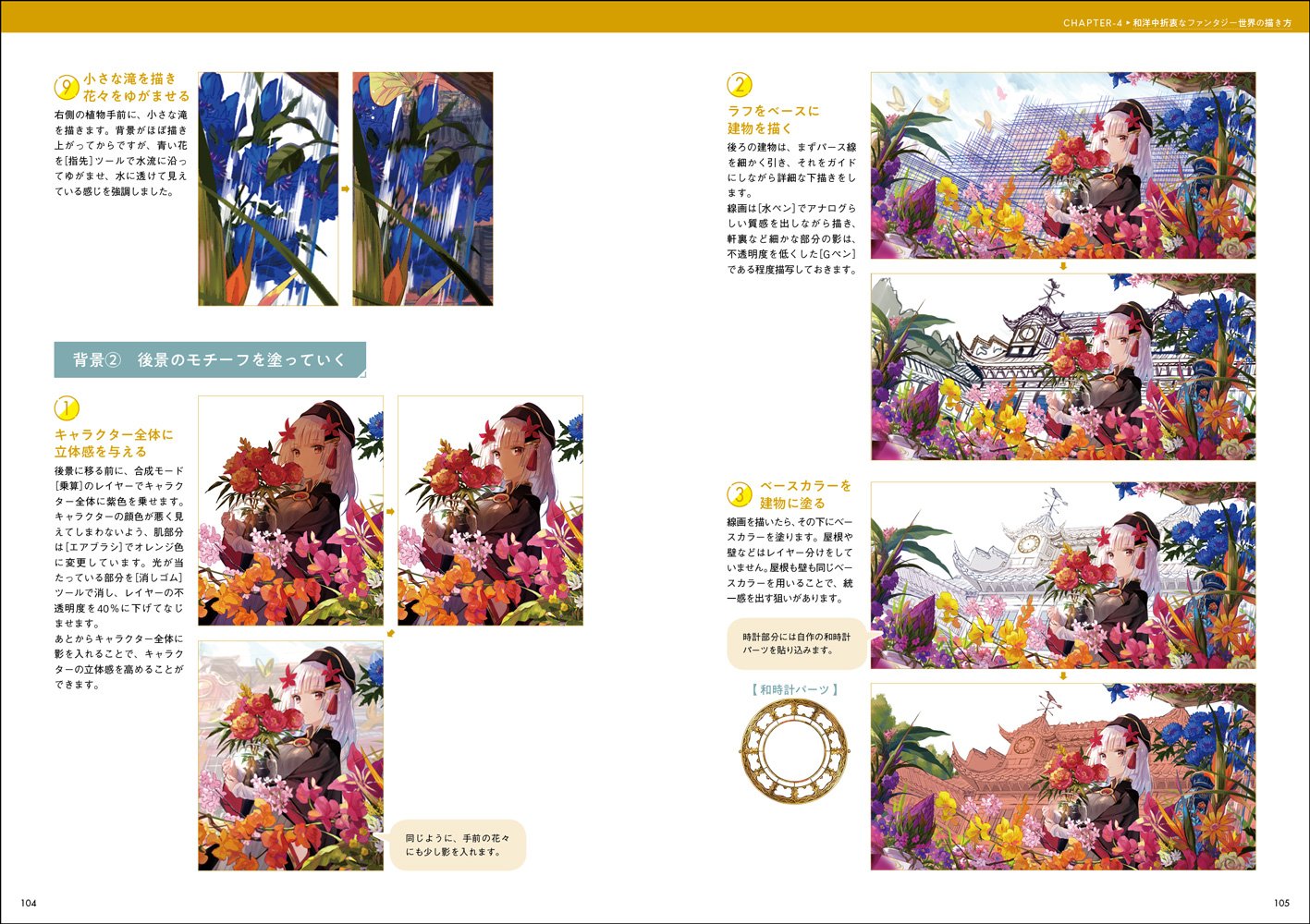 Draw a beautiful fantasy world and characters