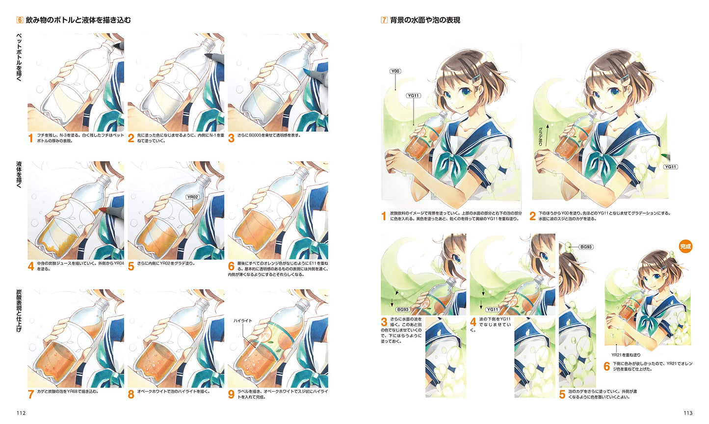 Basics of drawing with Copics, Cute characters and personal accessories