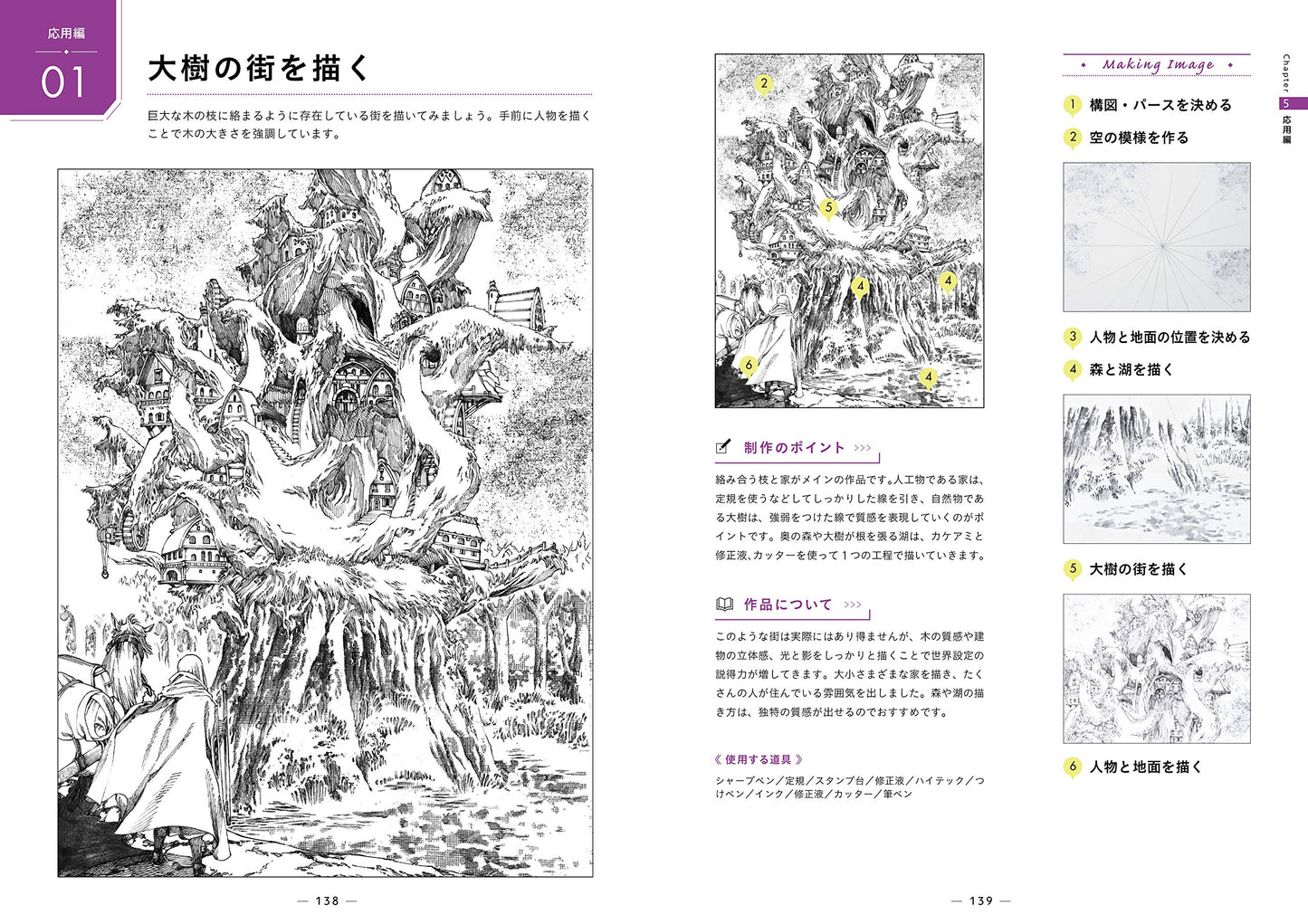 Easy to draw by grasping the shape! How to draw background parts