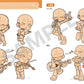 Chibi Character Body Pose Collection: Cute 2-Head & Active 3-Head