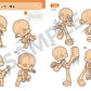 Chibi Character Body Pose Collection: Cute 2-Head & Active 3-Head