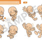 Chibi Character Body Pose Collection: Cute 2-Head & Active 3-Head