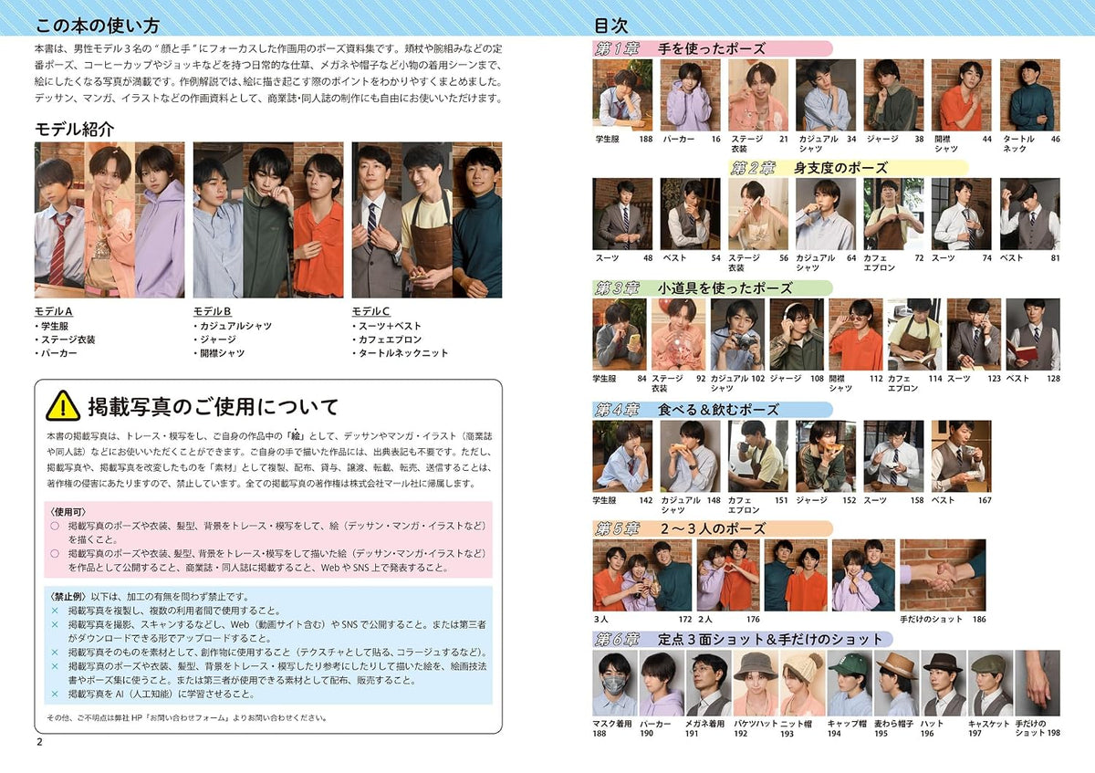 Face and Hand Pose Catalog: Men's Edition