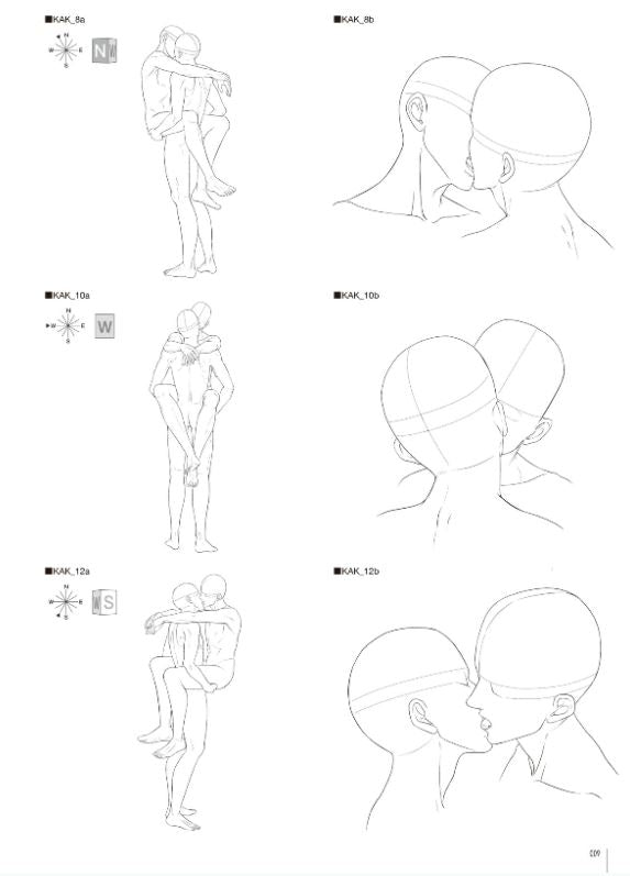 BL Pose Collection Kiss Scene Drawing Collection 2 w/CD-ROM