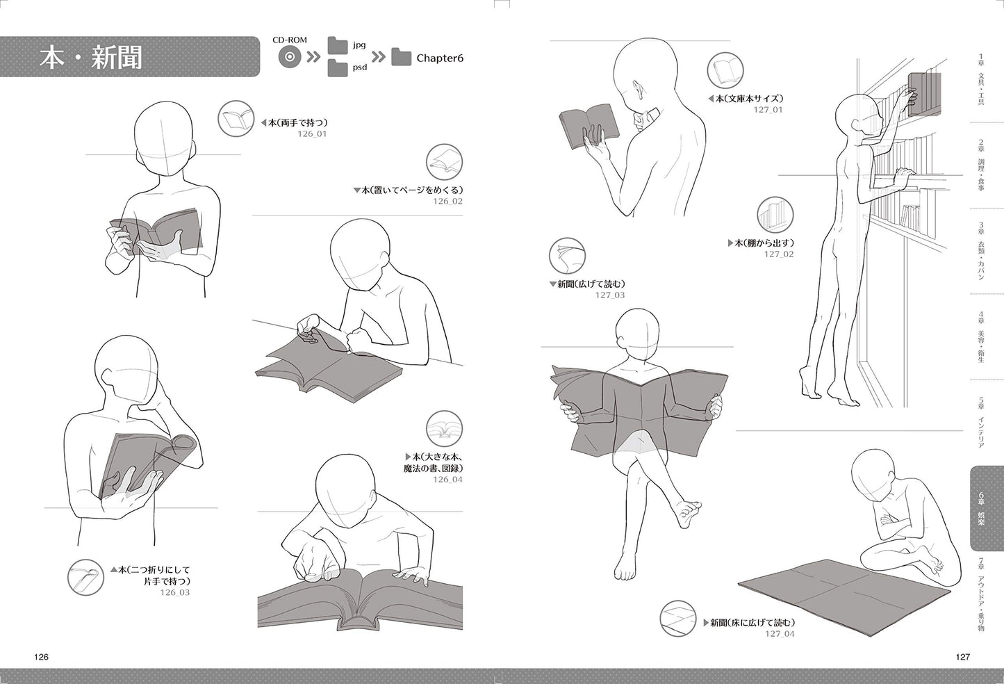 Illustration pose collection that can be used as a set with props w/CD-ROM